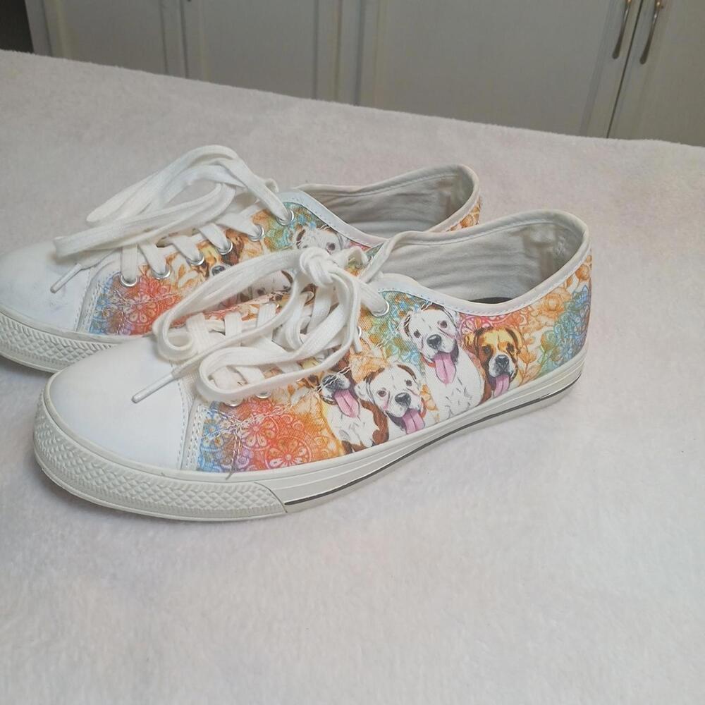 Boxer Dog Print Womens Size 8 Shoes Vibrant Color Unbranded